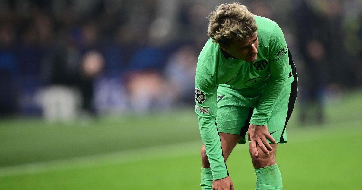 Griezmann será baja en el Atlético de Madrid por un esguince