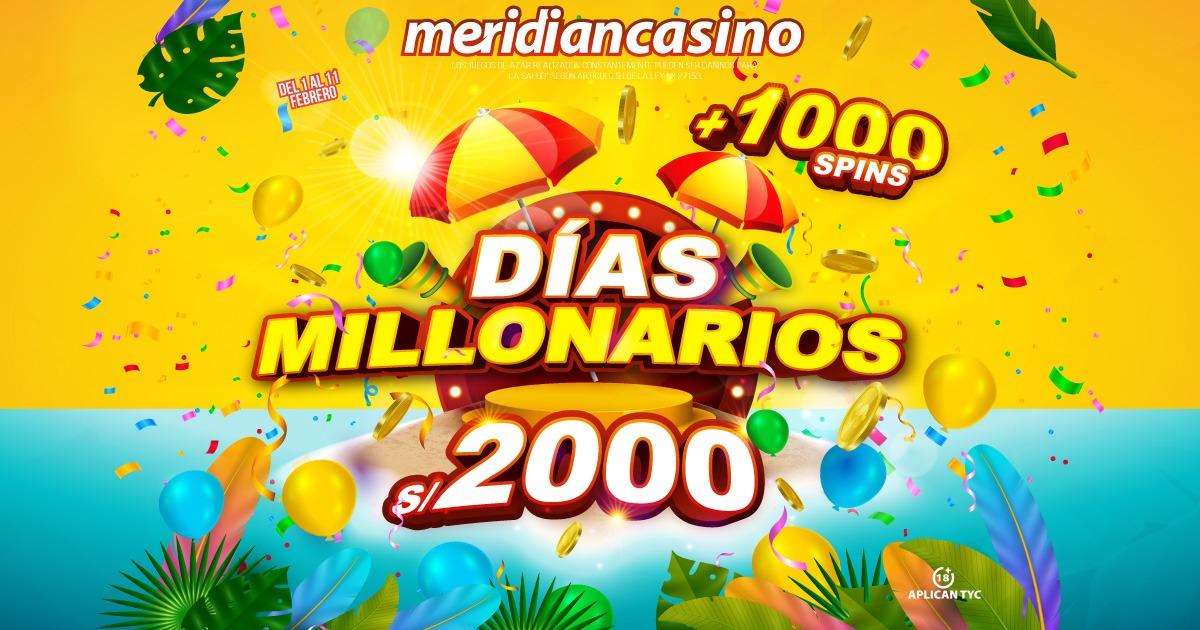 Meridian Casino asegura tu mes con los días millonarios