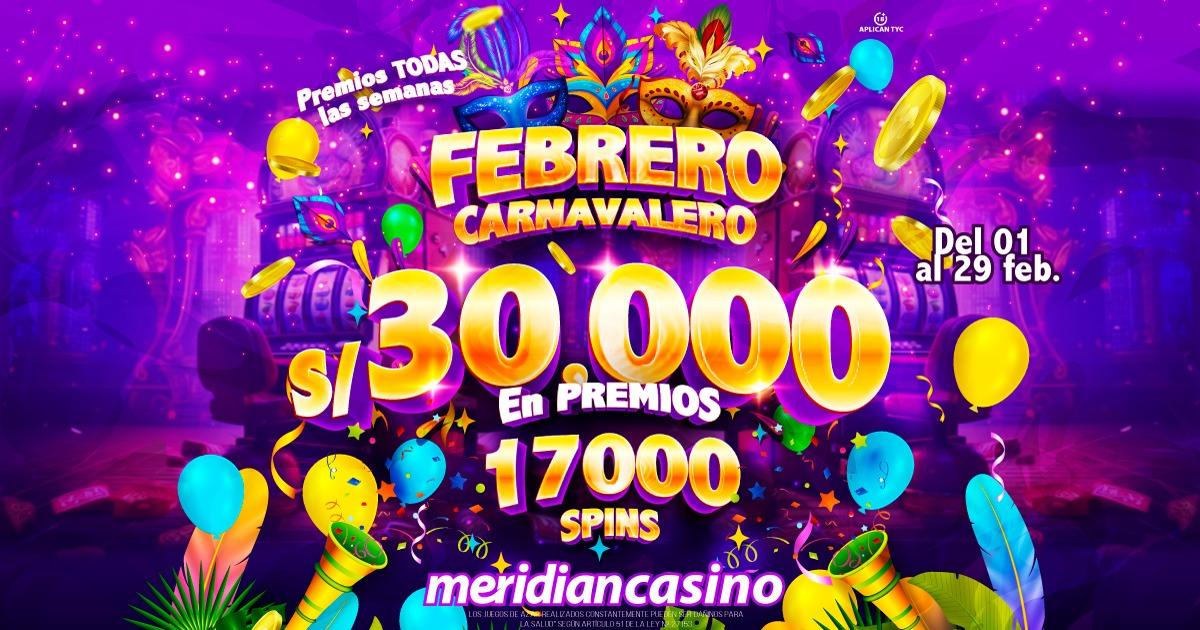 Meridian Casino celebrará el febrero carnavalero