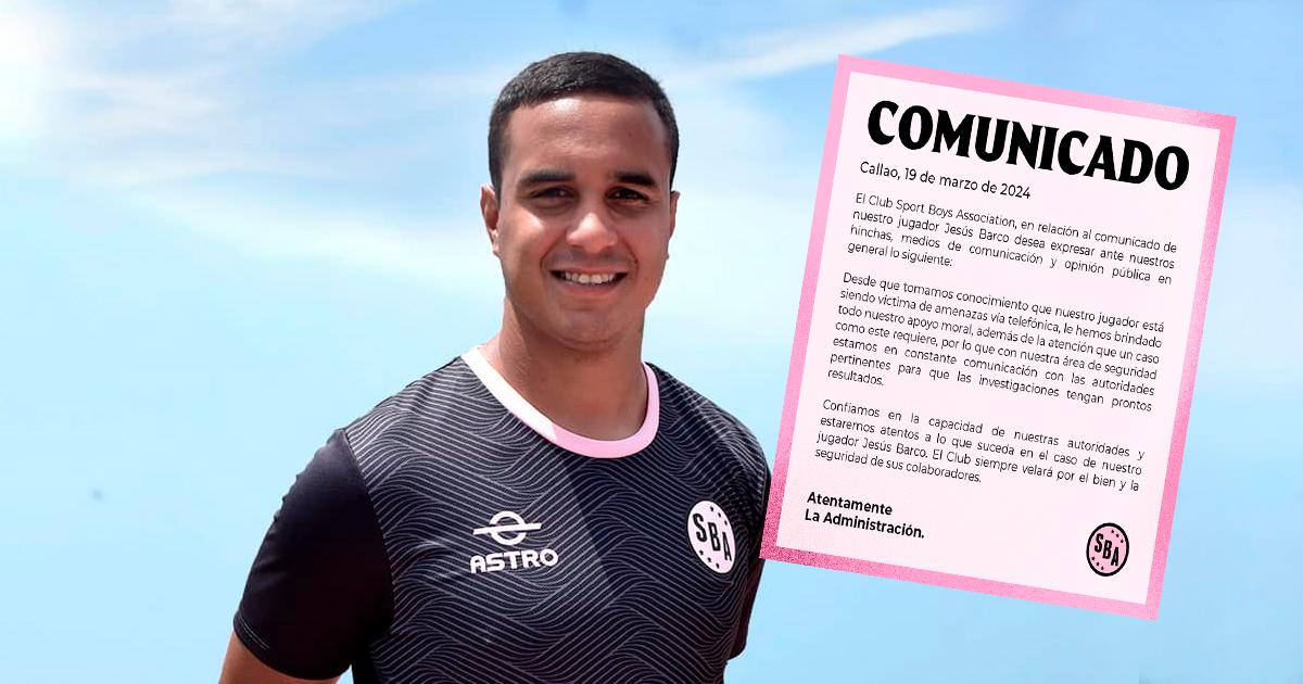 Sport Boys emitió comunicado tras denuncia de Jesús Barco de amenazas contra su vida