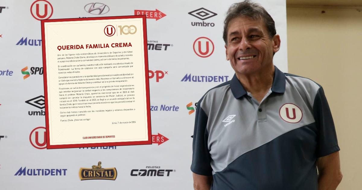Universitario realizará colecta para ayudar a Roberto Chale