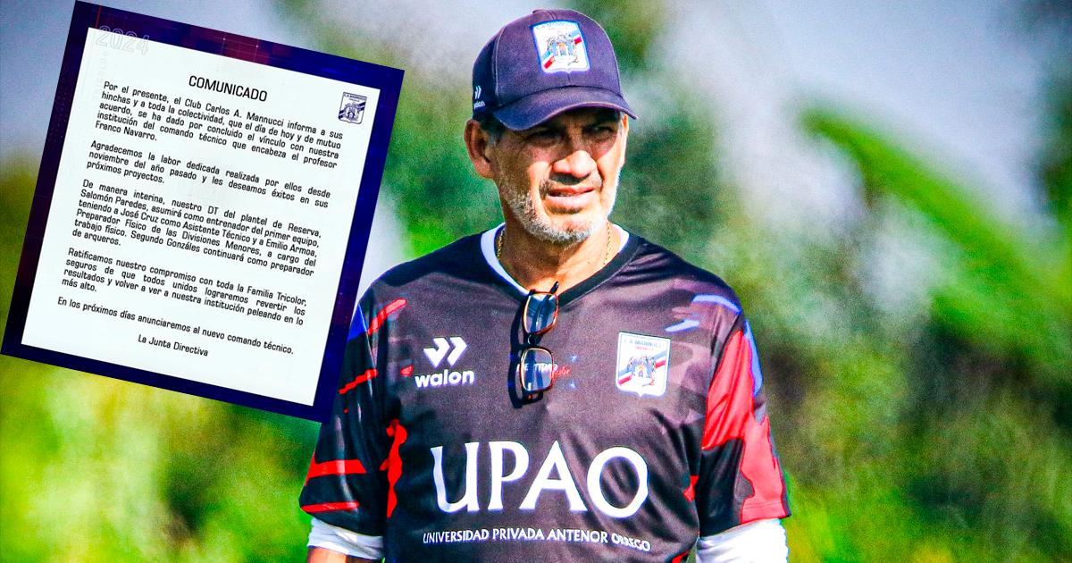 ¡No va más! Franco Navarro dejó de ser técnico de Carlos A. Mannucci