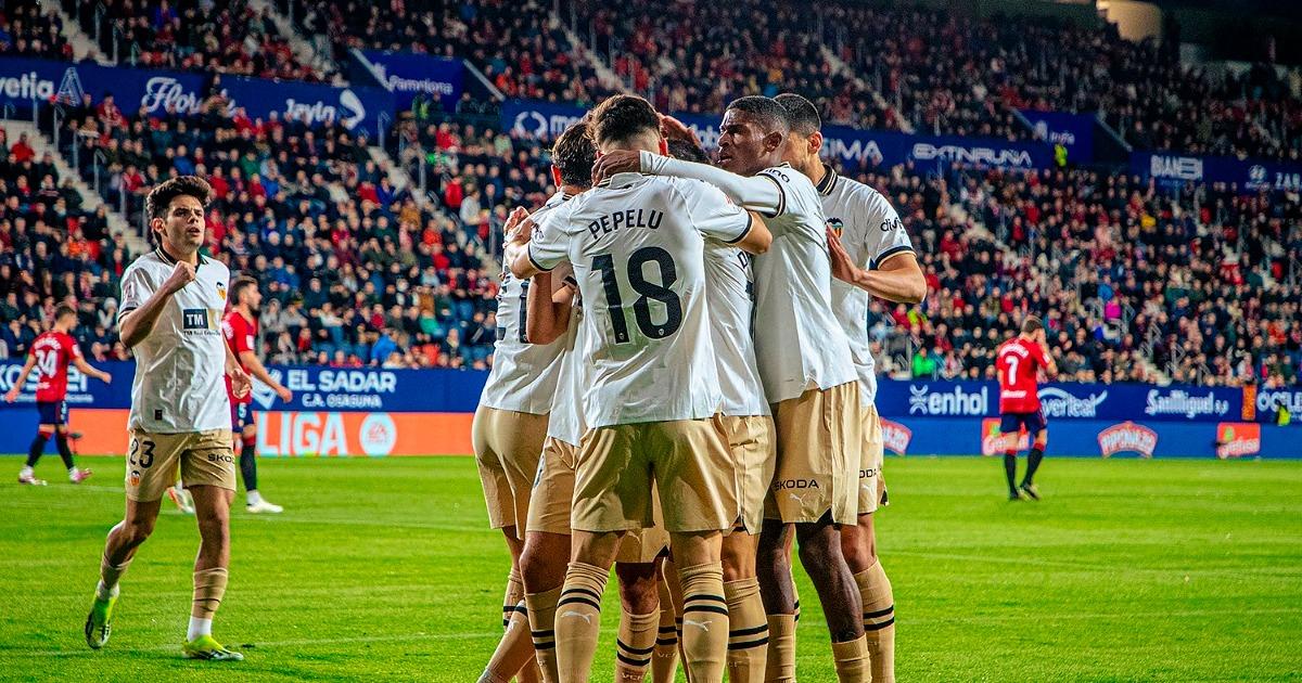 Valencia derrotó por 1-0 a Osasuna y se mete a la pelea por un torneo internacional 