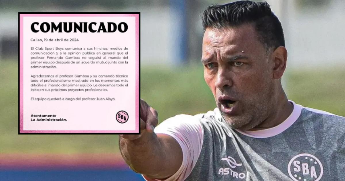 ¡No va más! Fernando Gamboa dejó de ser entrenador de Sport Boys 