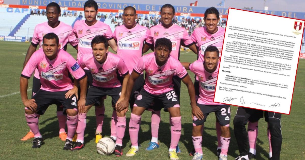 Tras 8 años: CA-FPF declaró infundada apelación de Pacífico FC