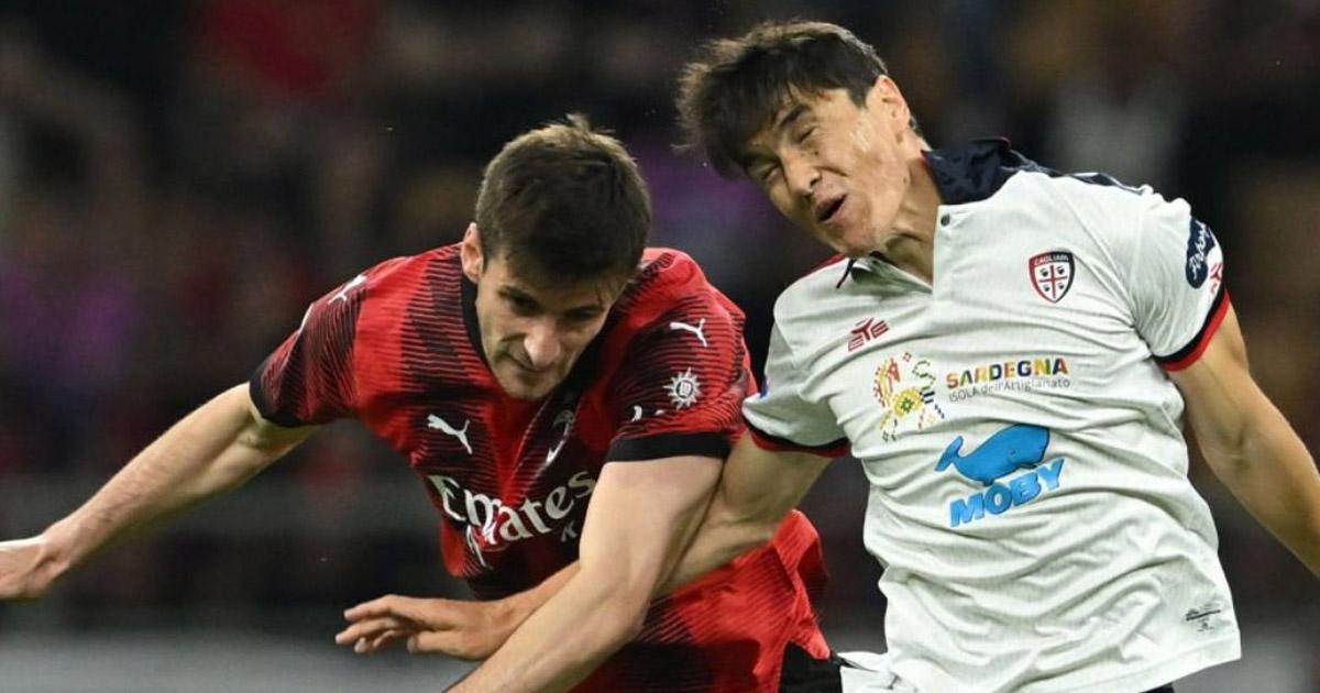 Cagliari, con Lapadula, cayó goleado ante AC Milan