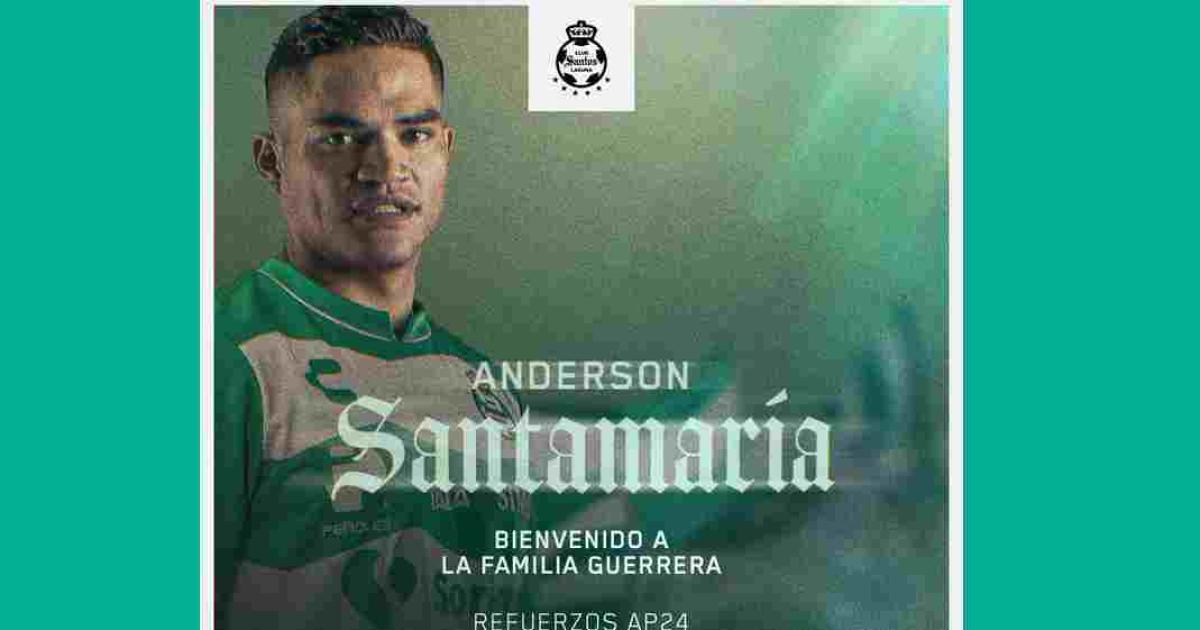 ¡Cambió de camiseta! Santamaría fue oficializado como nuevo 'jale' del Santos Laguna