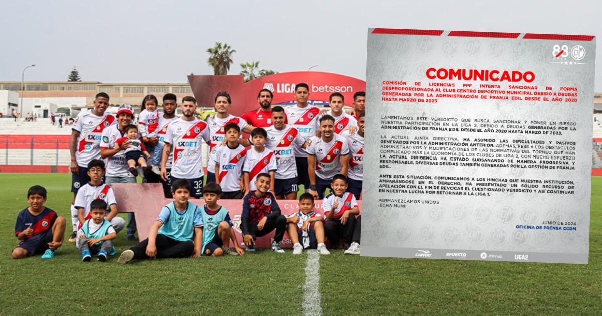 Deportivo Municipal: "Nuestra institución ha presentado un sólido recurso de apelación"