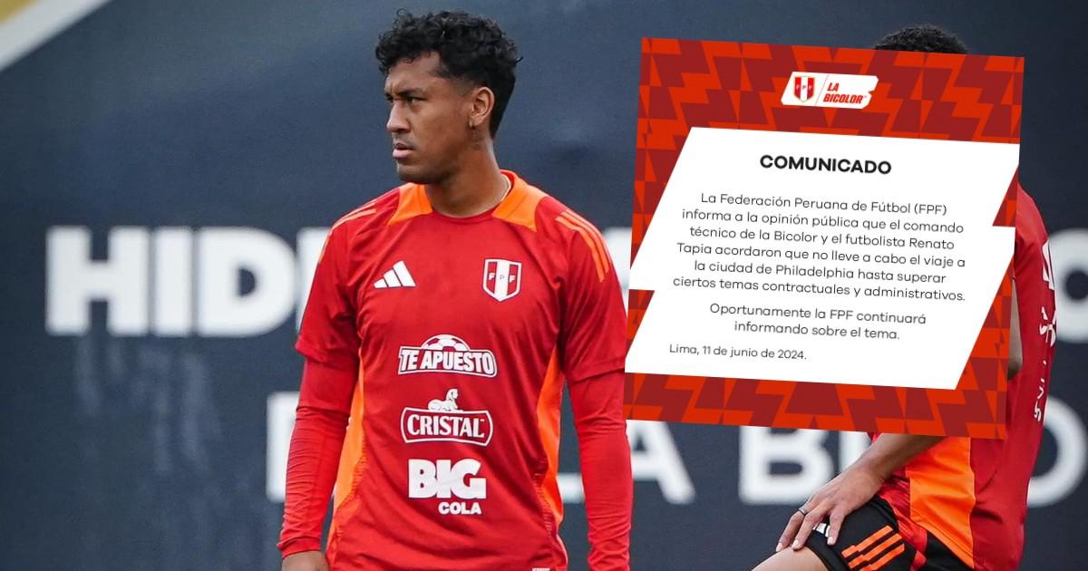 Renato Tapia no viajó con la selección a Estados Unidos