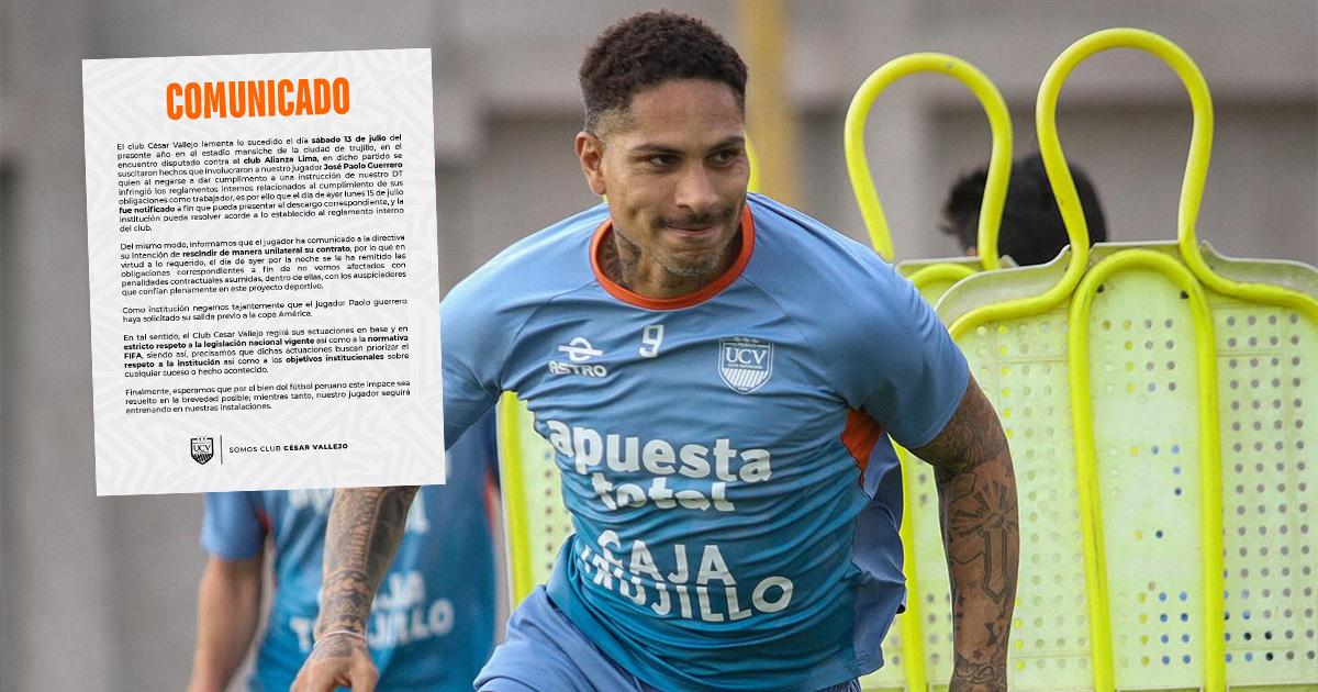 César Vallejo confirmó intención de Paolo Guerrero de rescindir su contrato