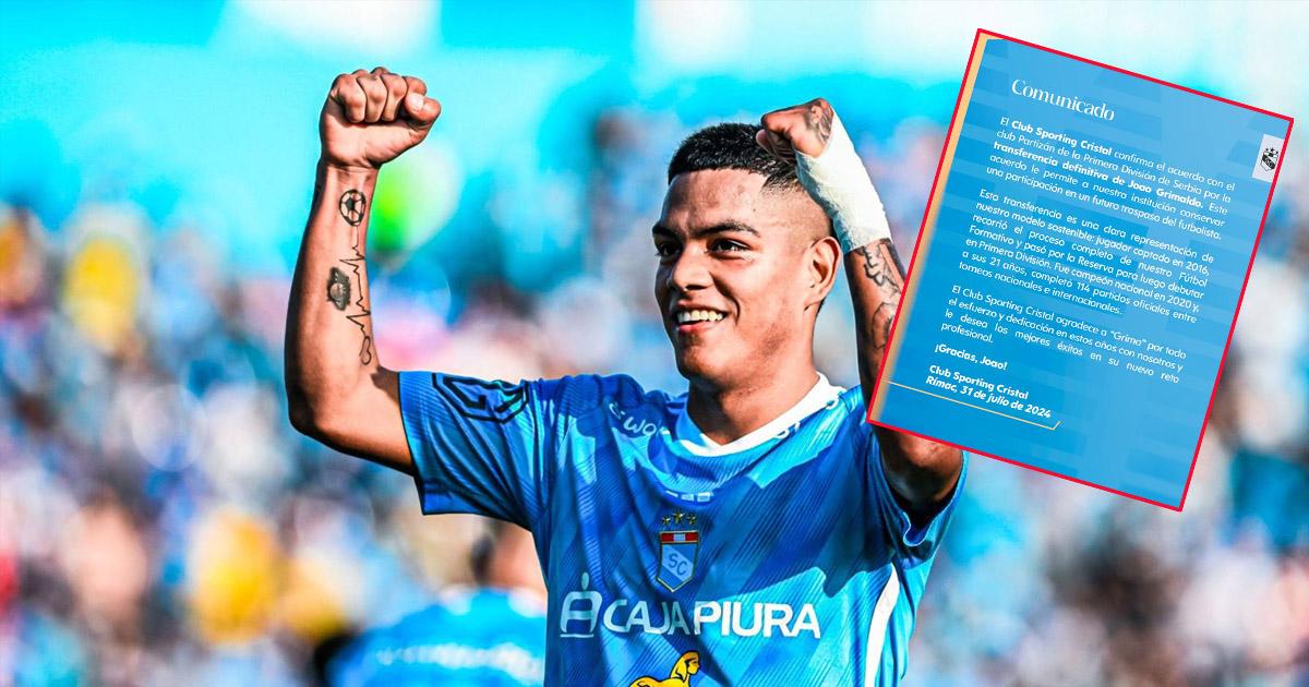 Sporting Cristal confirmó venta de Joao Grimaldo al Partizán