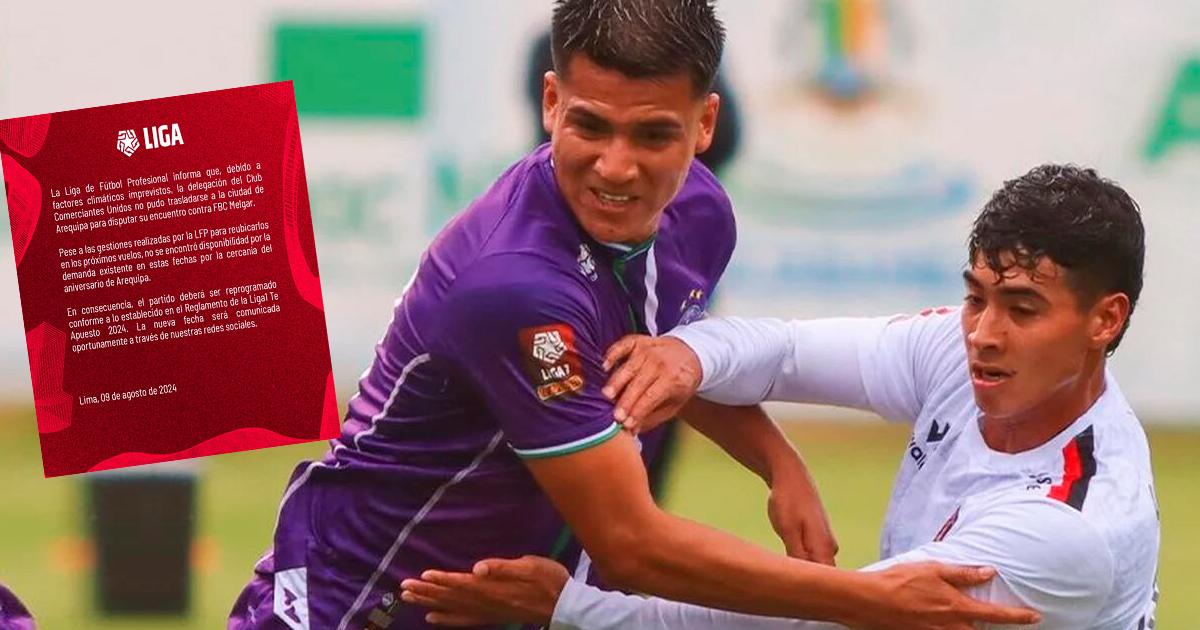 Partido entre Melgar y Comerciantes Unidos será reprogramado