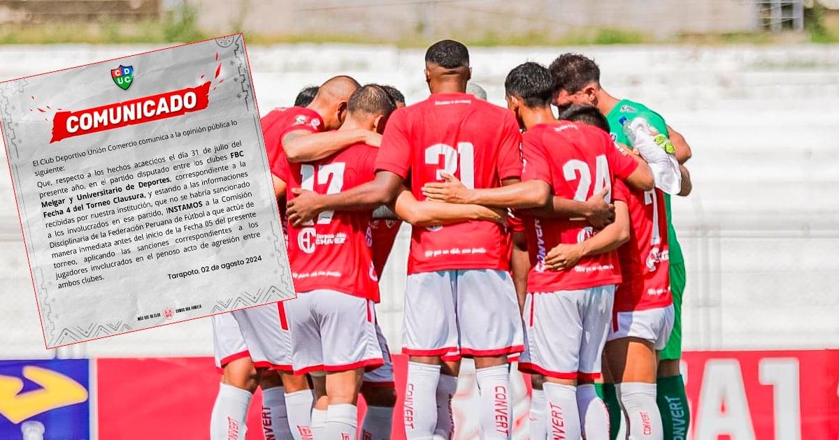 Unión Comercio y su pedido de sanción para involucrados en la bronca del Melgar - U