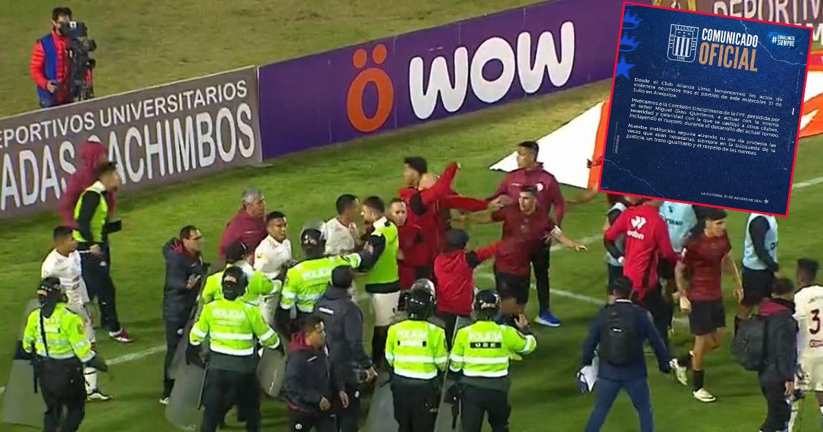 Alianza Lima pidió a CD-FPF actuar tras bronca luego del FBC Melgar vs. Universitario