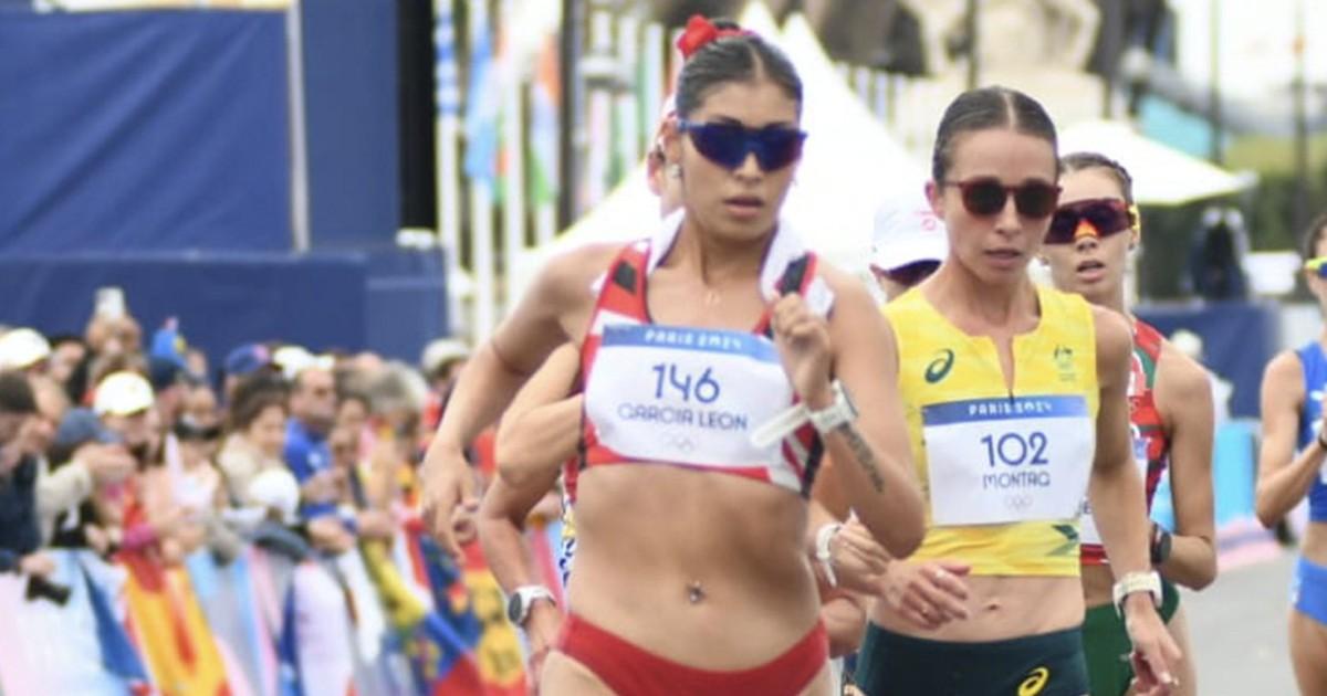 ¡Lo dieron todo! César Rodríguez y Kimberly García quedaron en 4to lugar en la maratón de marcha