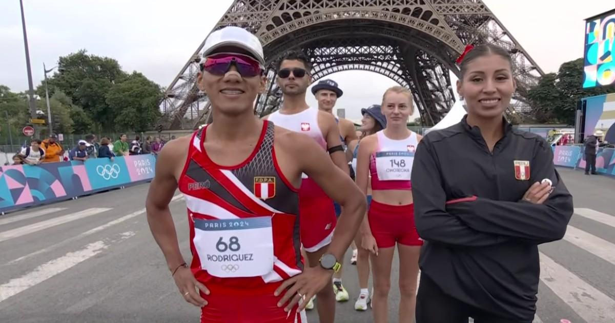 ¡Lo dieron todo! César Rodríguez y Kimberly García quedaron en 4to lugar en la maratón de marcha