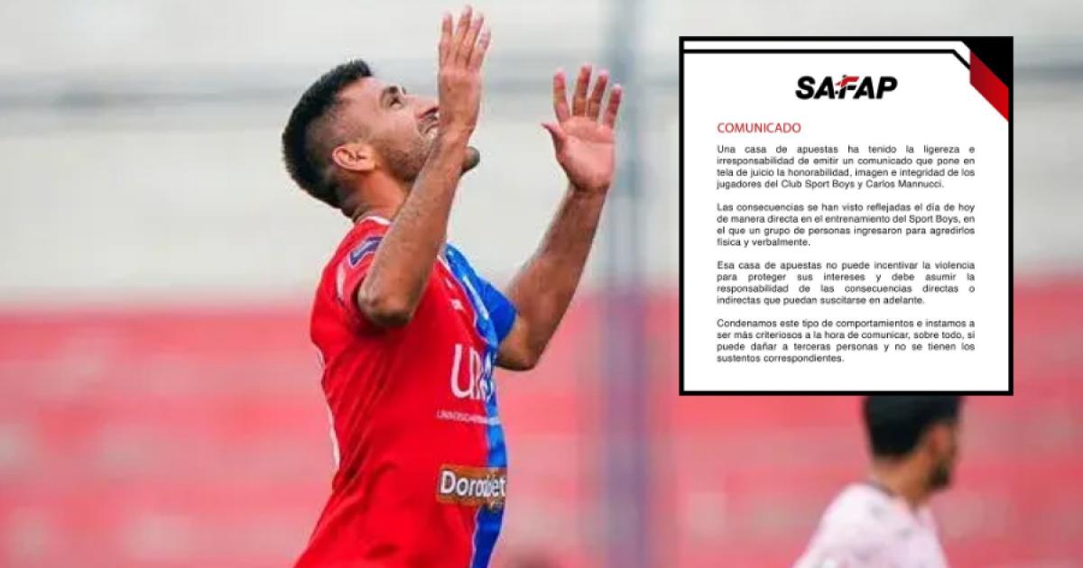 SAFAP emitió comunicado tras los hechos sucedidos en el Boys- Mannucci
