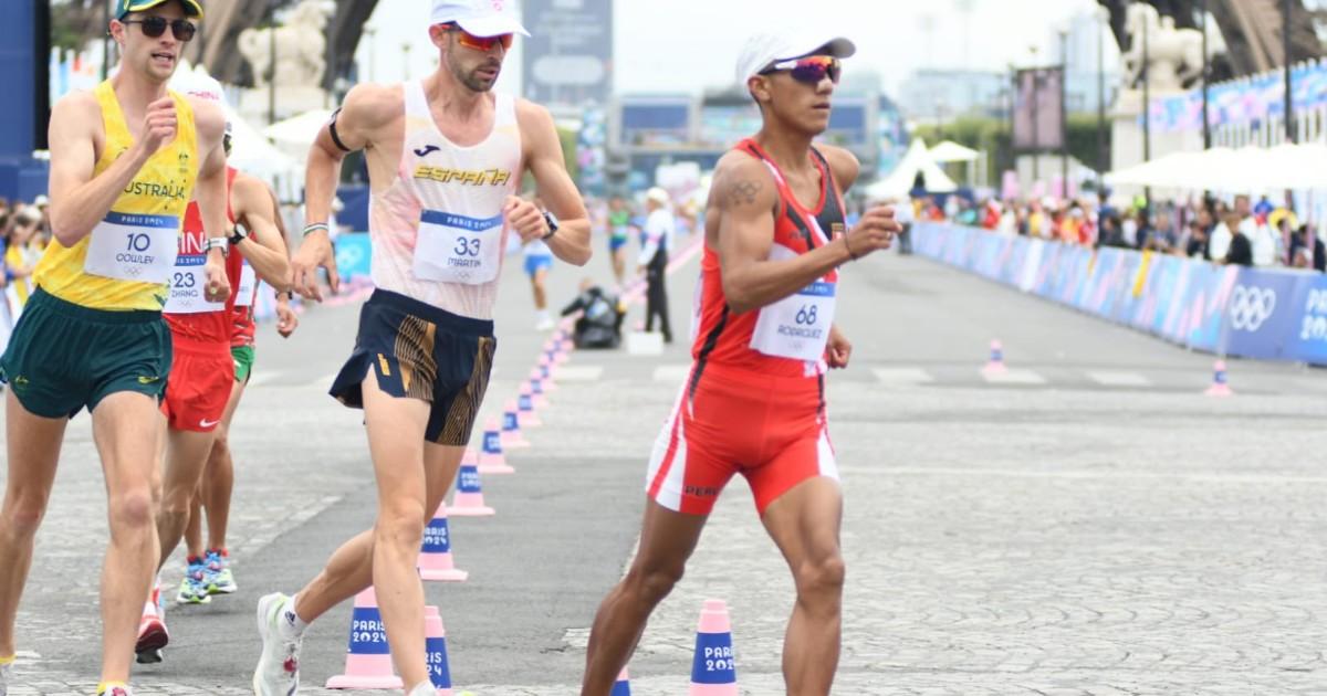 ¡Lo dieron todo! César Rodríguez y Kimberly García quedaron en 4to lugar en la maratón de marcha