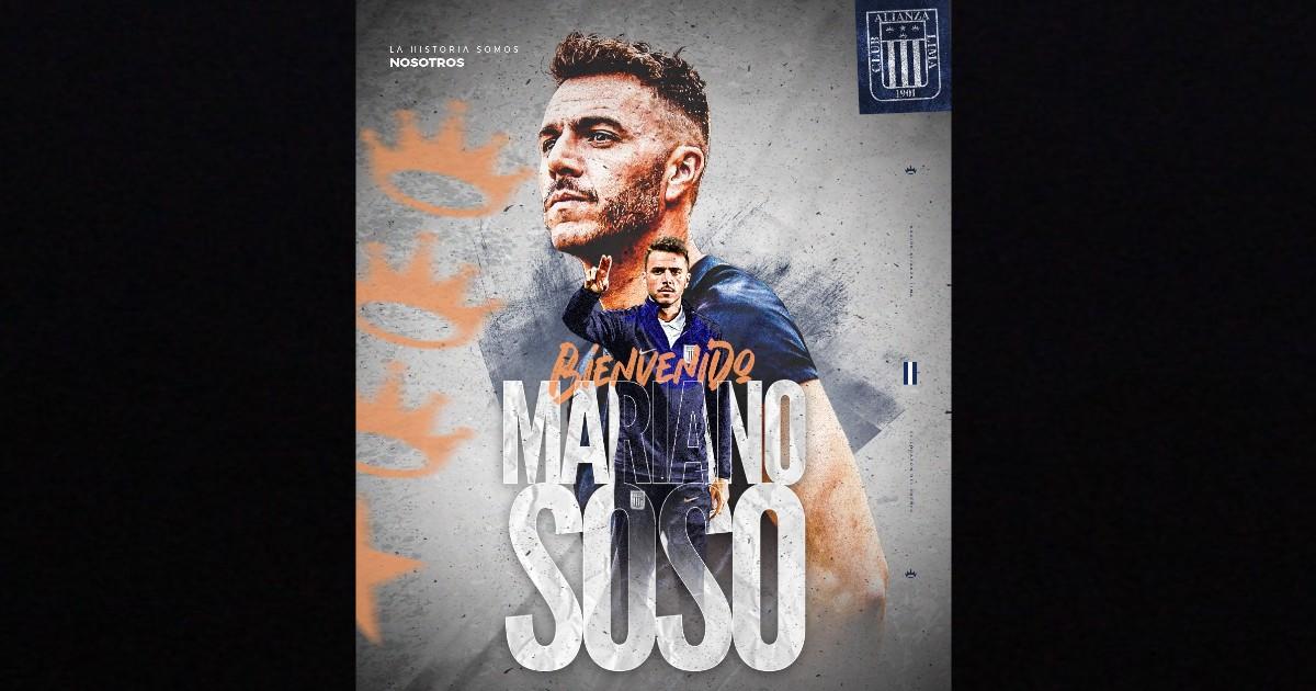 Alianza Lima hizo oficial la contratación de Mariano Soso