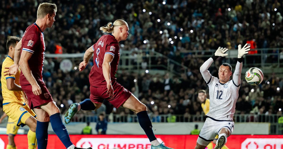 Con Haaland, Noruega igualó sin goles ante Kazajistán por la Nations League