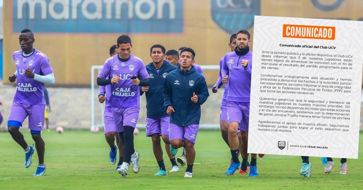 César Vallejo anunció que 3 jugadores han recibido amenazas de cara a partido ante Unión Comercio