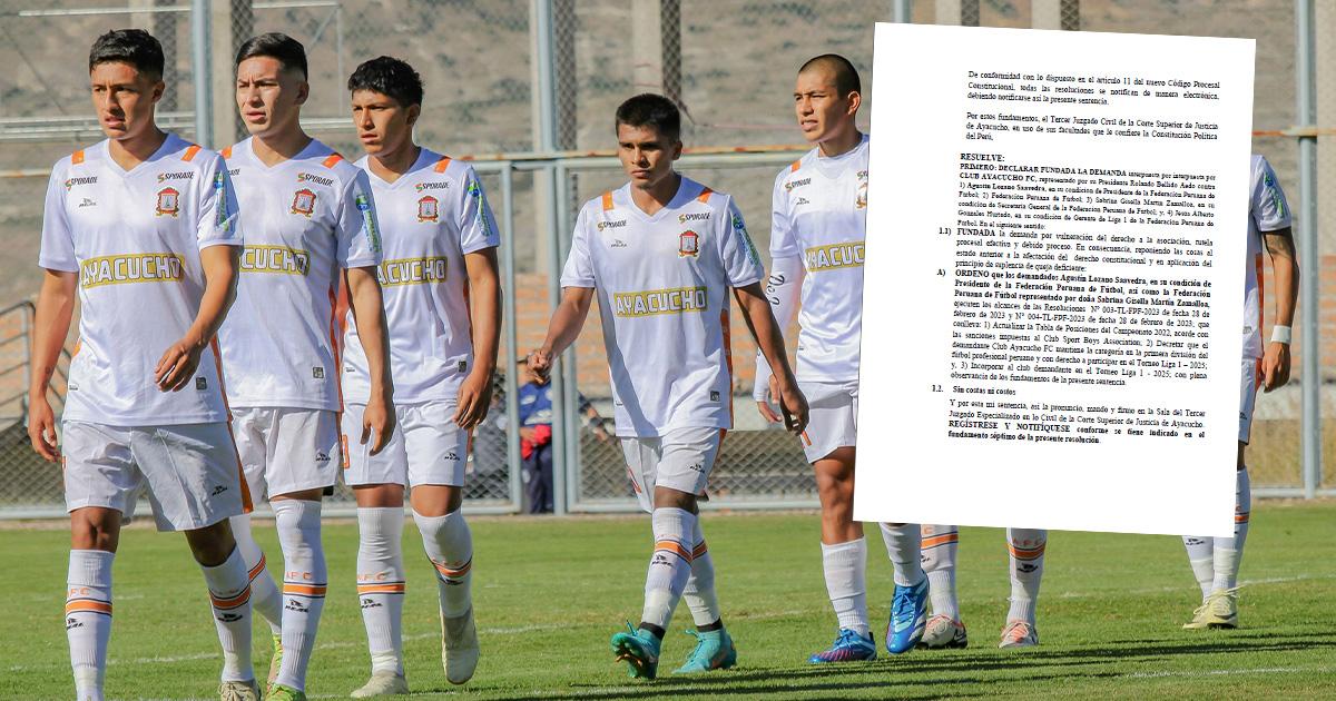 Ayacucho FC consiguió acción de amparo y jugaría el 2025 en Liga1