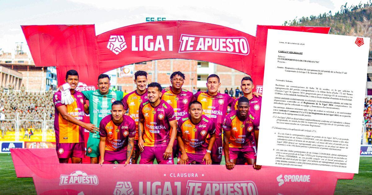 Liga de Fútbol Profesional negó pedido de Chankas y mantiene programación de partido ante la 'U'