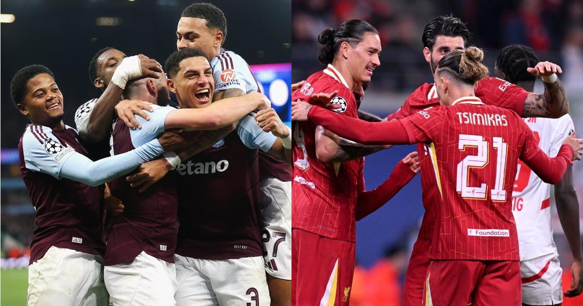 Aston Villa y Liverpool comandan la tabla general de la Champions