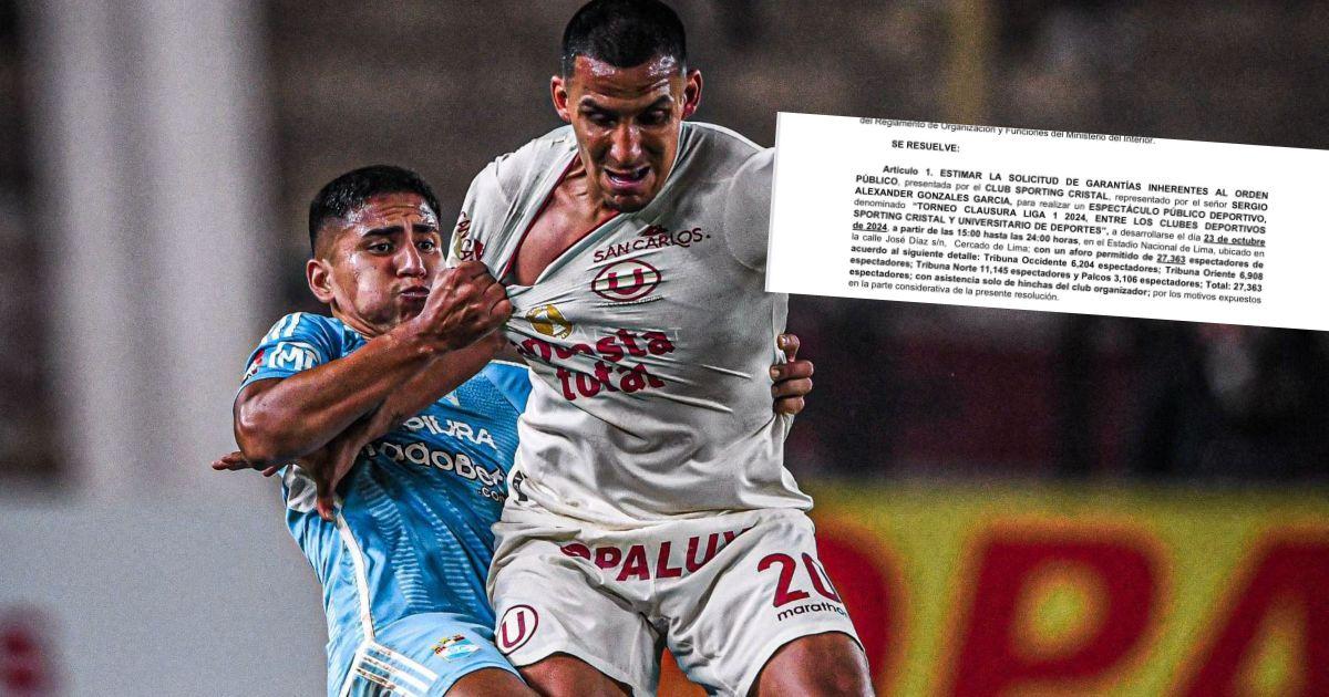 Ministerio del Interior otorgó garantías para el partido entre Cristal y Universitario