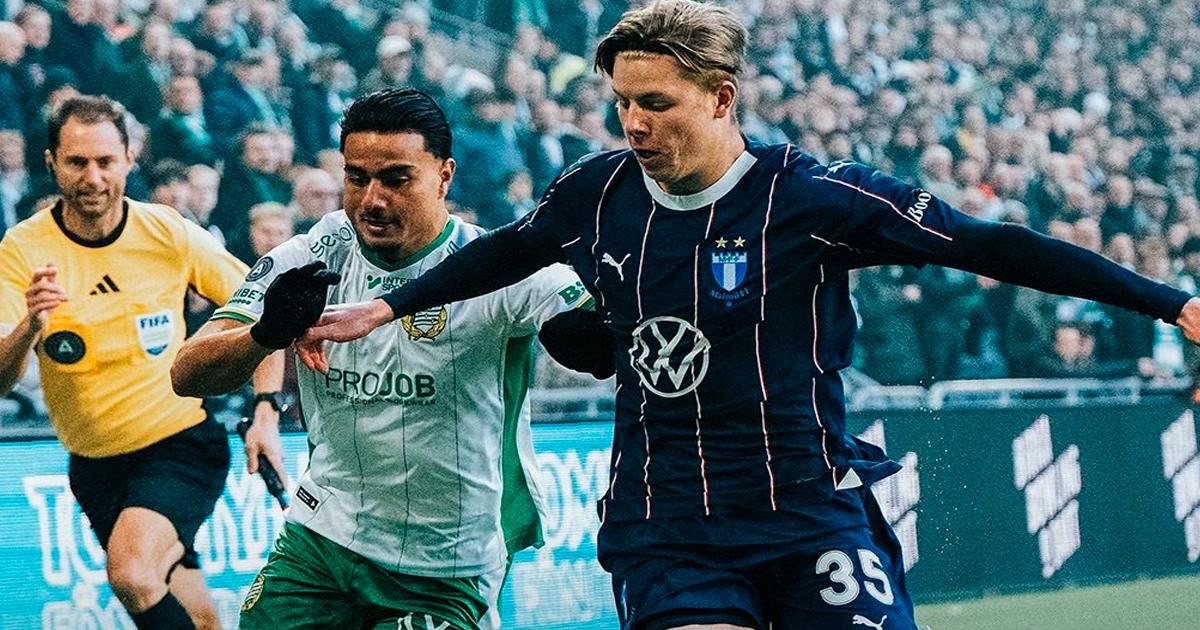 Con Peña como suplente, Malmo FF empató 2-2 con Hammarby
