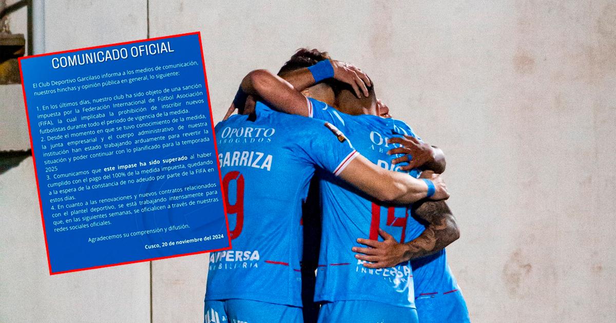Garcilaso informó que cumplió con medida de FIFA y podrá fichar