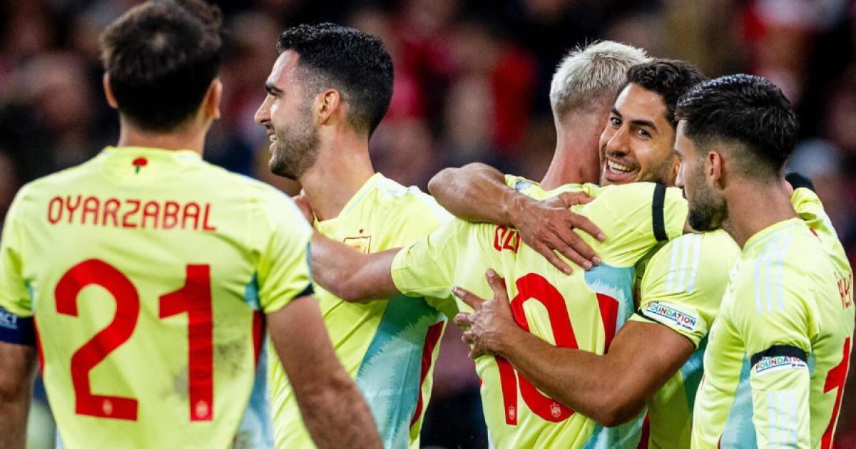 España venció a Dinamarca aseguró el primer puesto del grupo 4 en la UEFA Nations League