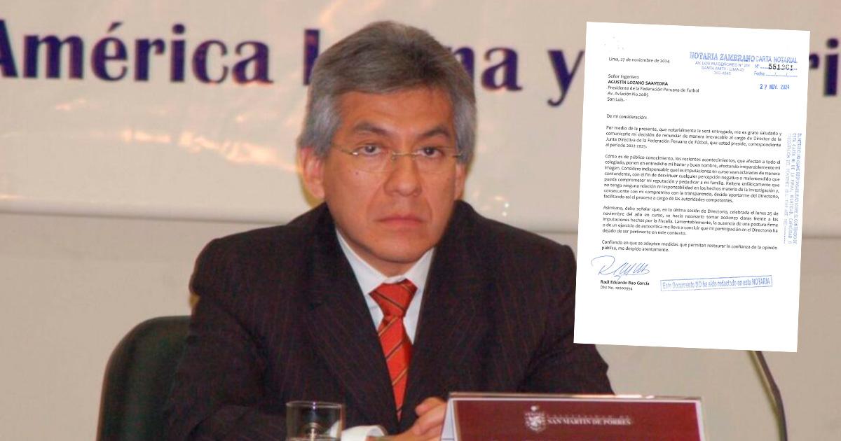 ¡Uno más! Raúl Bao renunció al directorio de la FPF