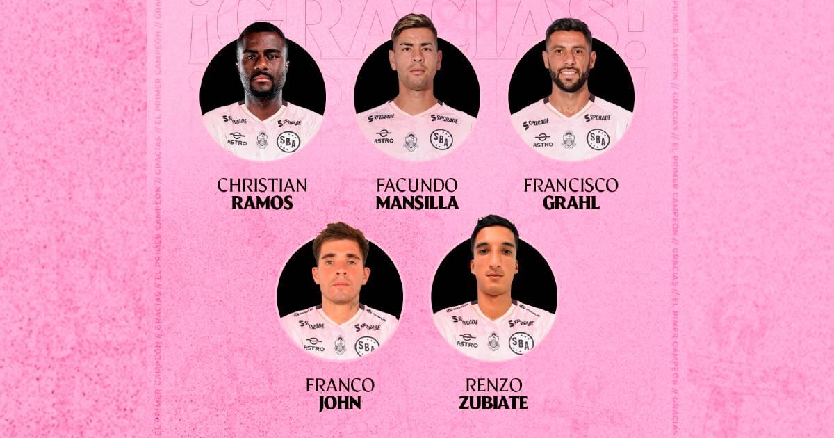 Boys anunció partida de cinco futbolistas tras culminar la temporada