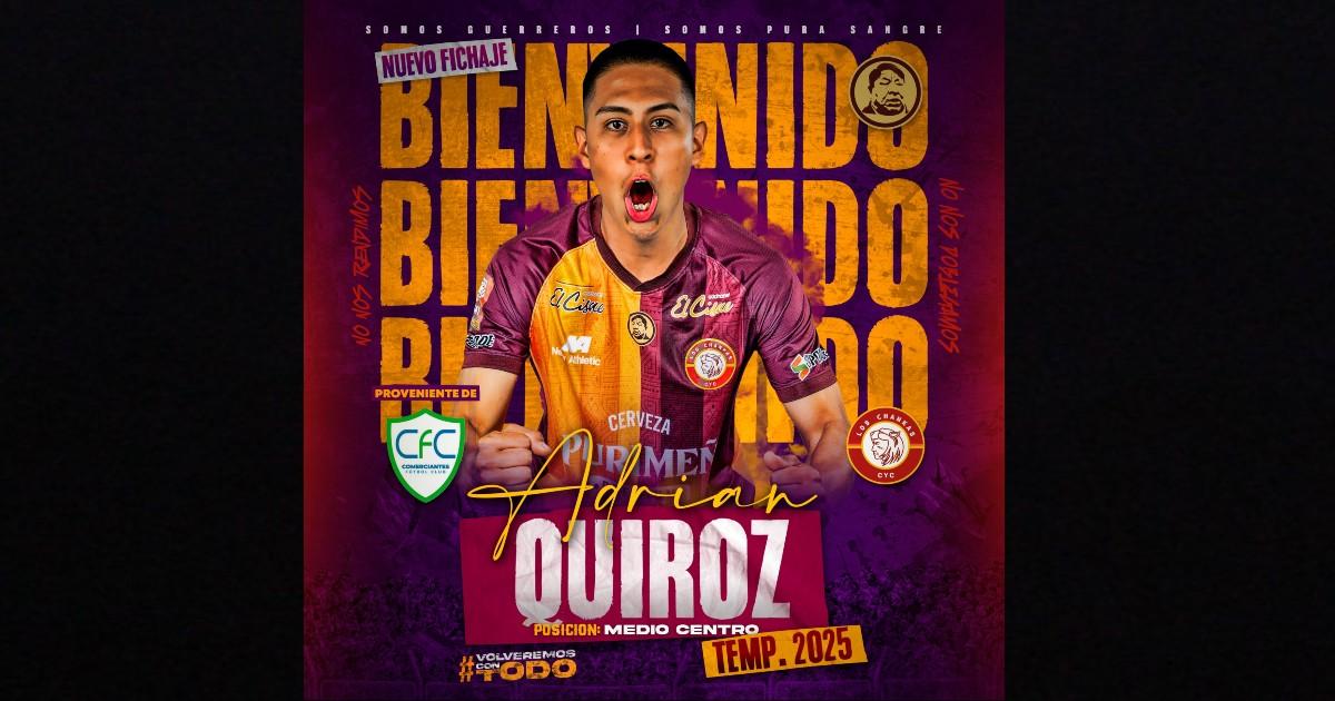 Adrián Quiroz es nuevo jugador de Los Chankas