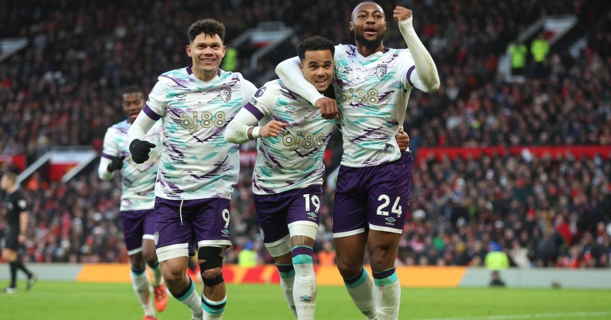 ¡Tremendo golpe! Bournemouth goleó al United en Old Trafford