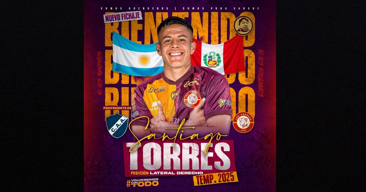 Chankas anunció el fichaje del defensa Santigo Torres