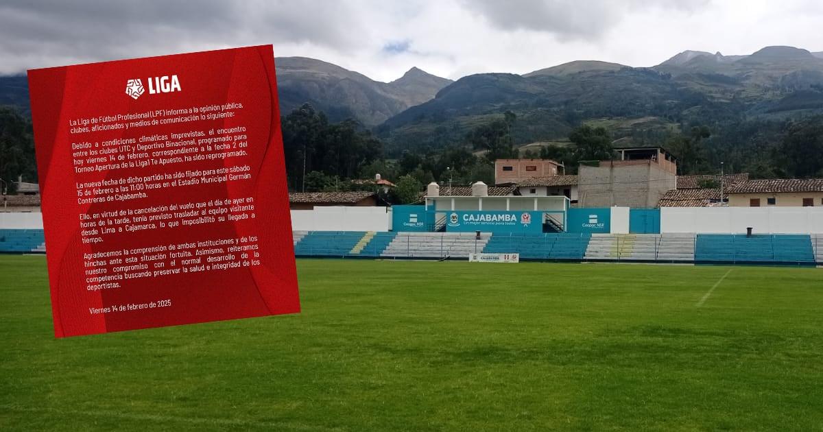 ¡Oficial! Partido entre UTC y Binacional fue reprogramado para el sábado