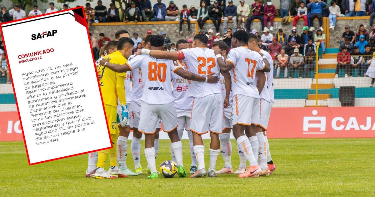SAFAP denunció incumplimiento de pagos a jugadores de Ayacucho FC 
