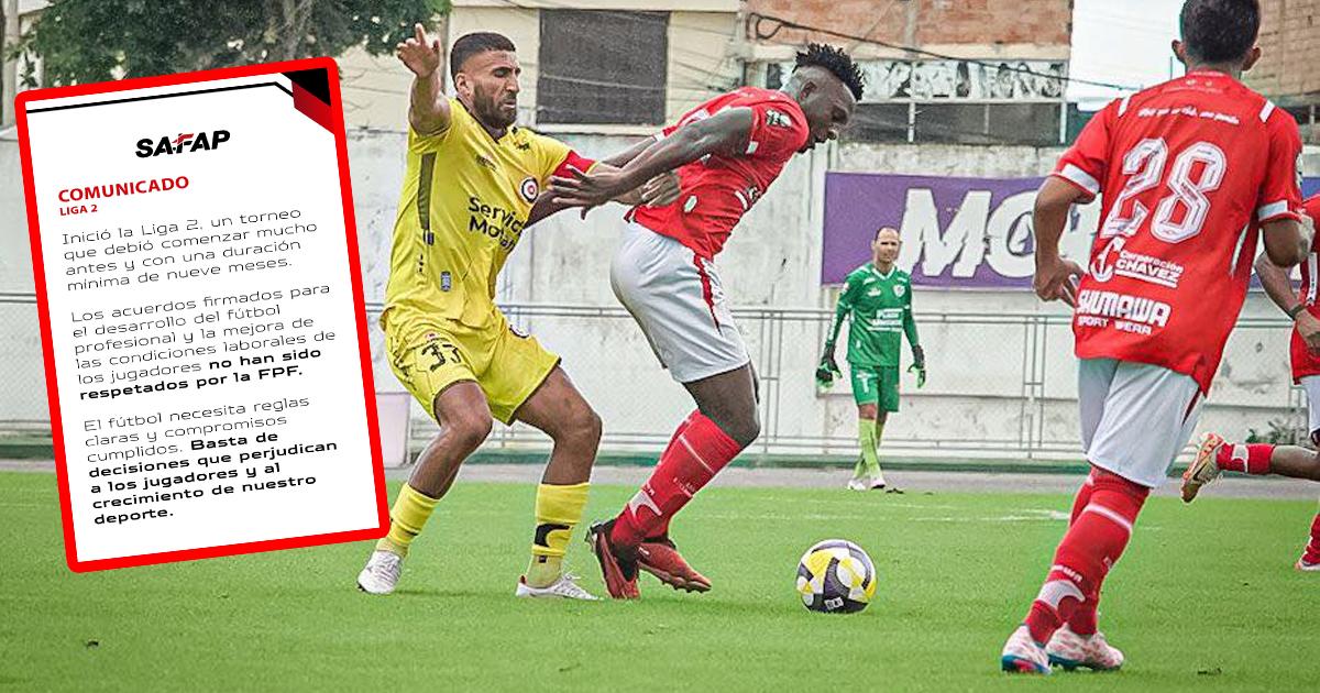 SAFAP: "Se inició Liga 2 y mejora de condiciones laborales de jugadores no han sido respetados por FPF"