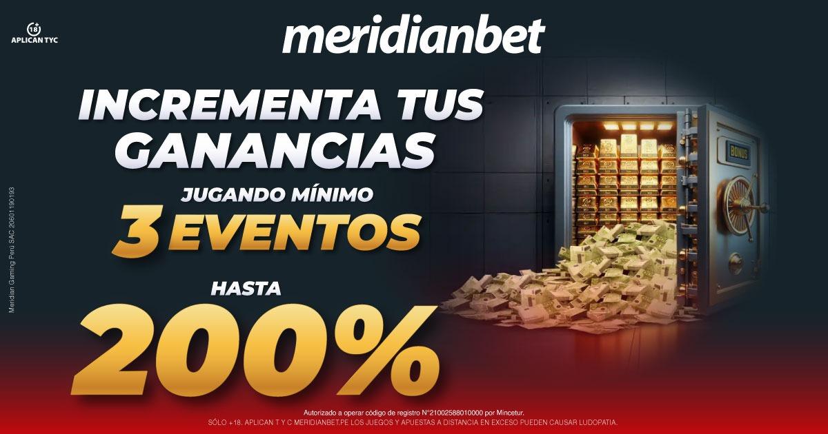 ¡Triplica tus ganancias! Meridianbet te da hasta 200% de bono por tus jugadas