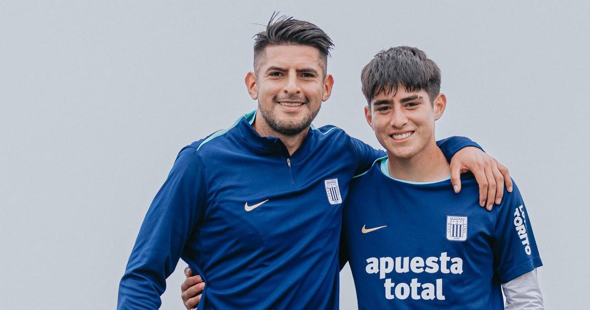 ¡Qué lujo! Carlos Zambrano entrenó hoy junto a su hijo Luciano, quien juega en la U18 de Alianza