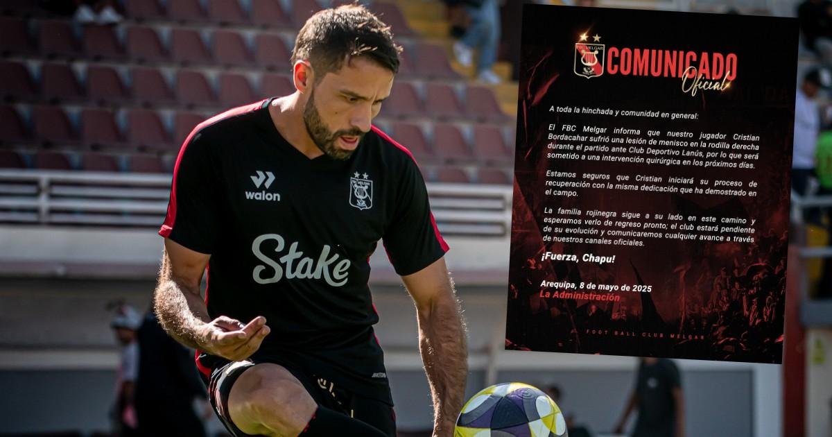 Melgar anunció que Bordacahar será operado por lesión al menisco