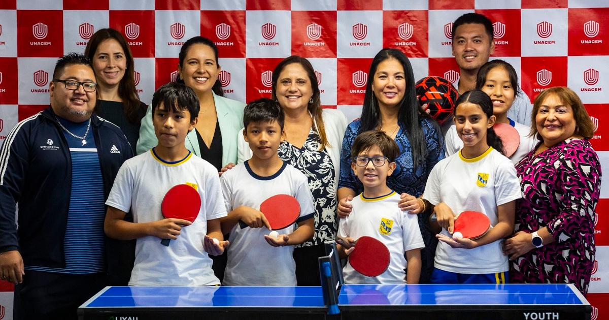 Grupo UNACEM y Asociación Mónica Liyau promueven tenis de mesa en colegios de VMT