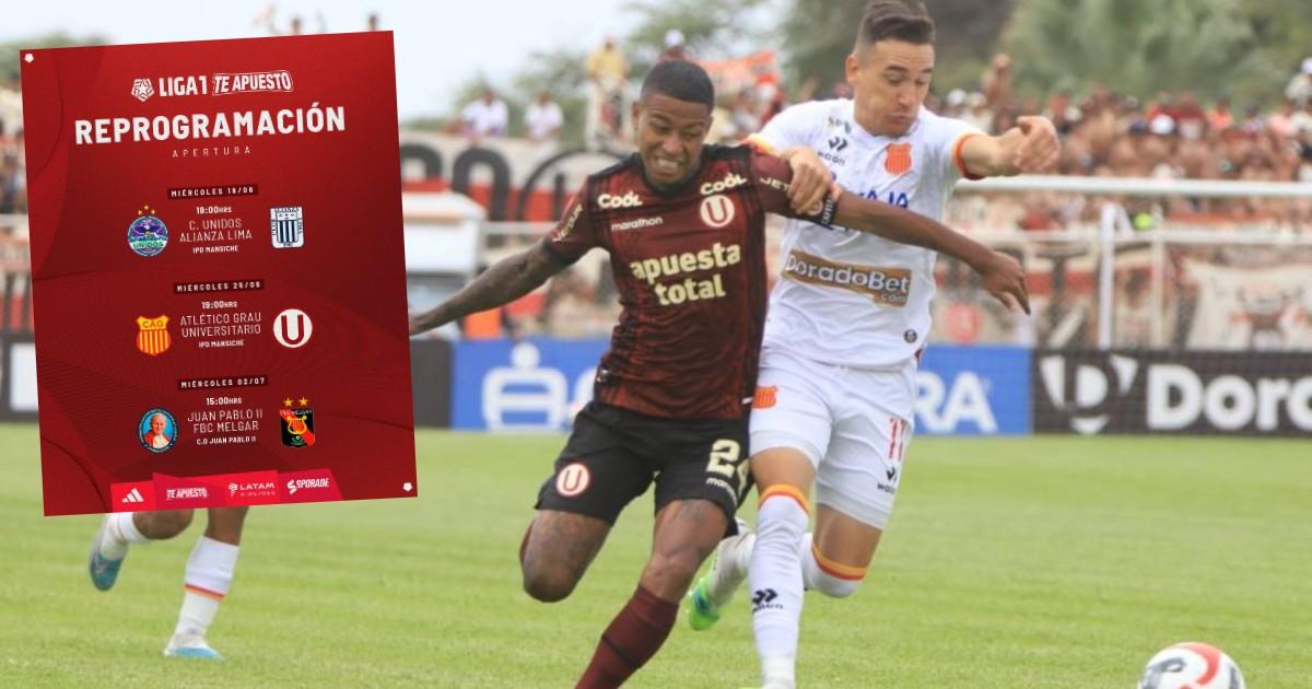 Se reprogramaron los partidos pendientes de Alianza Lima, Universitario y Melgar