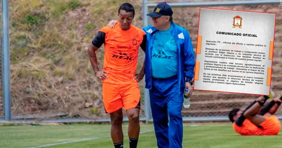 ¡No va más! Ospina ya no es entrenador de Ayacucho FC