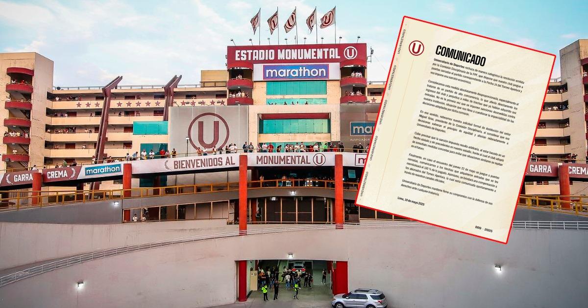 Universitario consideró desproporcionada sanción y pidió destitución de presidente de la CD-FPF