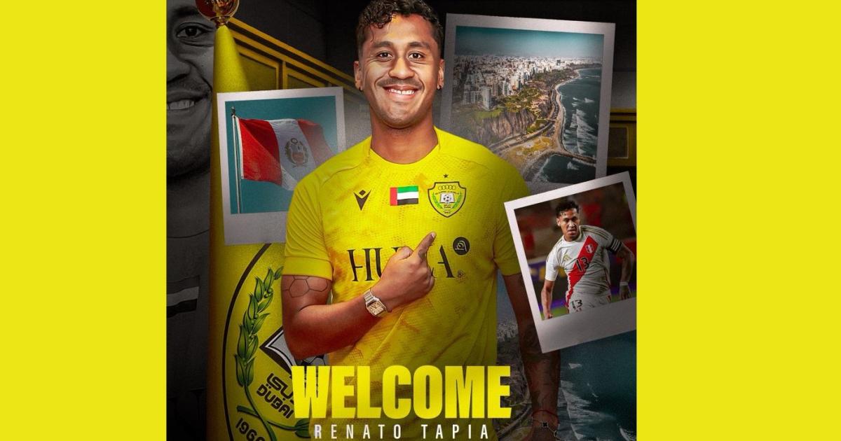 ¡Nueva camiseta! Renato Tapia fue anunciado como nuevo 'jale' del Al-Wasl de Emiratos Árabes Unidos