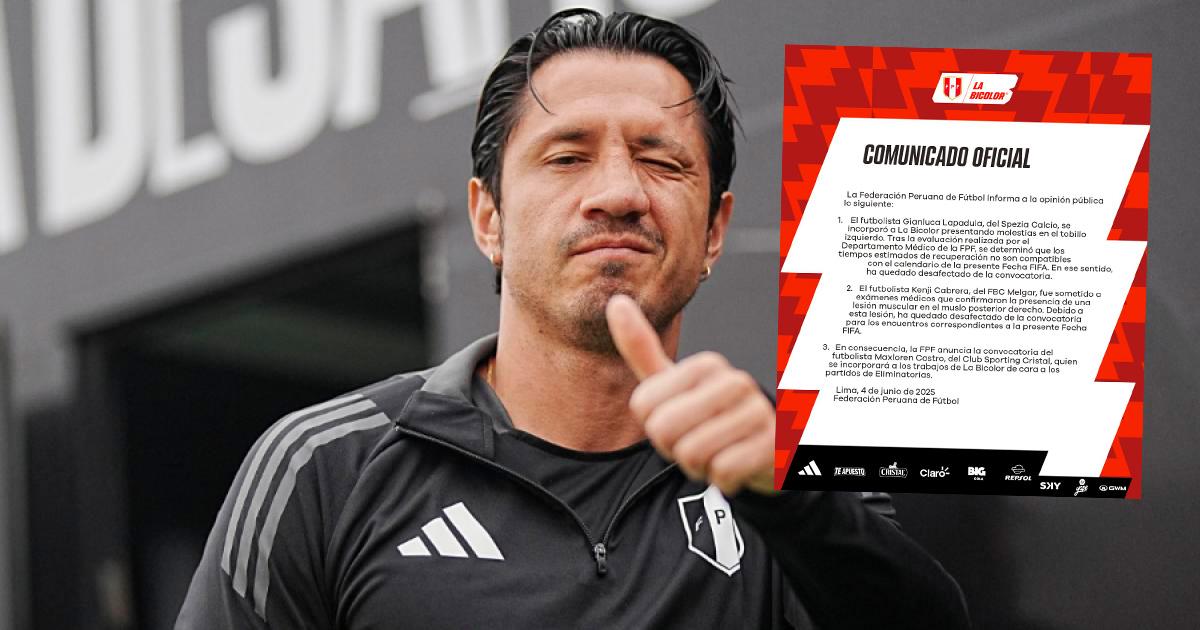 Lapadula y Cabrera fueron desconvocados, mientras que Castro entró en la lista