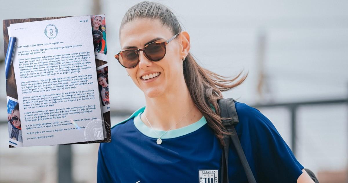 Marina Scherer se despidió de Alianza Lima con emotiva carta